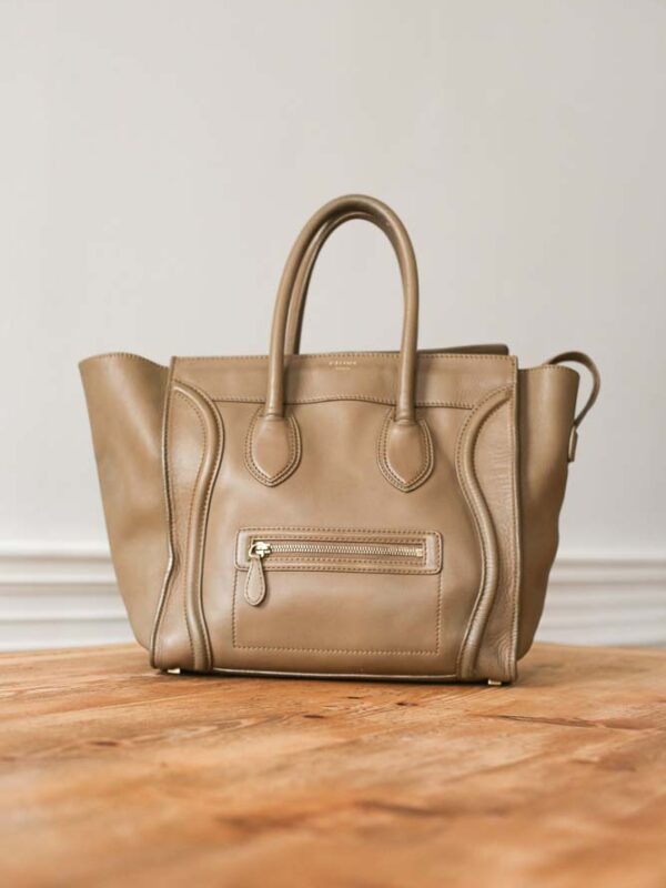 Céline Luggage Mini Tote in Sandbeige